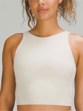 Lululemon Cream High-Neck Cropped Tank Top